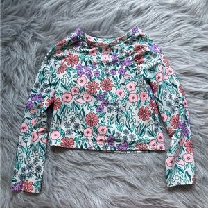 Cat & Jack Pink and Teal Floral Rash Guard